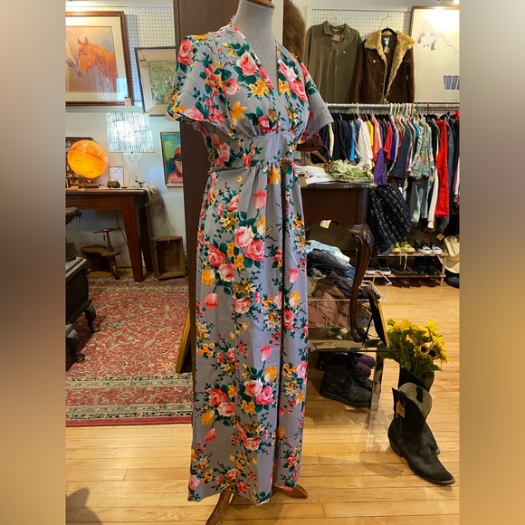 Liberty house Hawaii vintage gown dress maxi floral - Picture 12 of 13